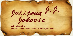 Julijana Joković vizit kartica